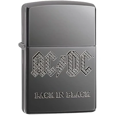 Imagen de ZIPPO AC/DC Auto gravé Armor Glace Noire hautement polie Briquet tempête, Rechargeable, Dans UNE boîte Cadeau de qualité Grabado
