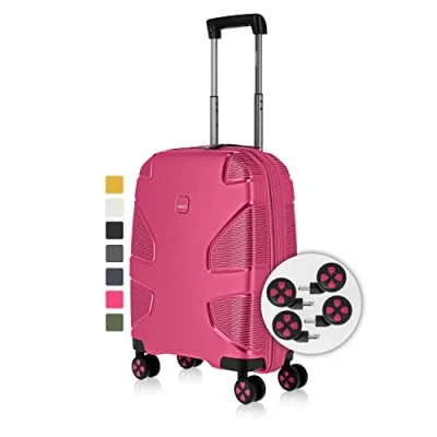 Imagen de IMPACKT Maleta rígida IP1 de 4 Ruedas Material Reciclado con Clic Intercambiables, Florapink, 67 cm (Größe M), Casual