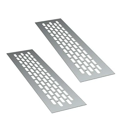 Imagen de sossai® Rejillas de ventilación aluminio Alucratis (2 piezas) Rectangular dimensiones: 24,5 x 6 cm Color: aluminium rejilla aire