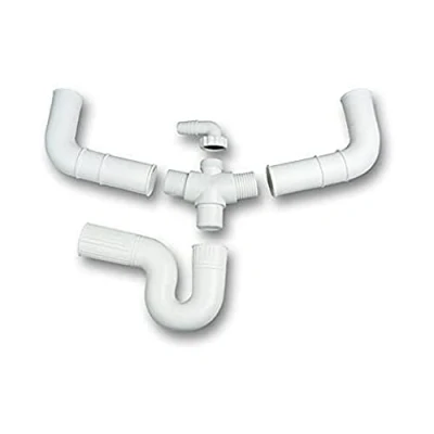 Imagen de Plastisan Sifon flexible doble complemento toma lavadora diámetro 35 blanco