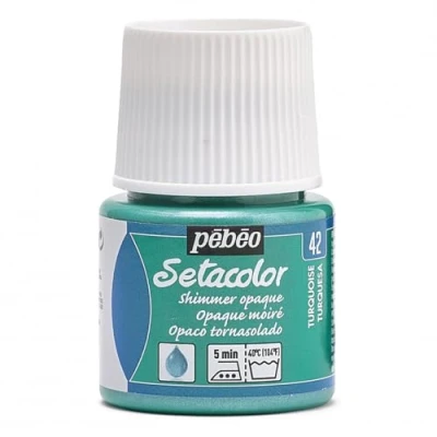 Imagen de Pébéo 295042 Tinte Opaco tornasolado Setacolor (1 Bote, 45 ml, Color Turquesa)