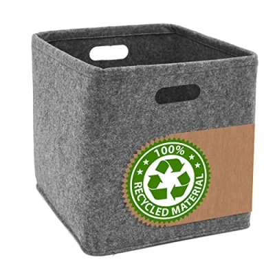 Imagen de DuneDesign 100% Fieltro Reciclado: Cubo Almacenaje 33x33x33 Organizer Box Compatible con Ikea Kallax Storage Cajas Estanteria Cesta Tela Almacenamiento Grande Cajones