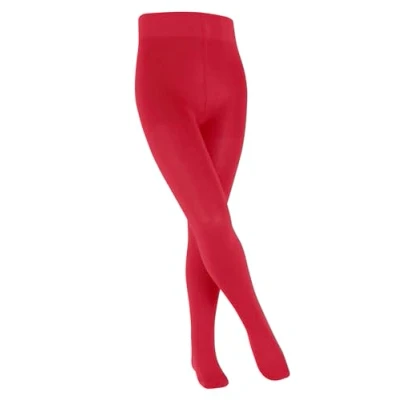 Imagen de FALKE Family K TI algodón sostenible gruesa unicolor 1 pieza, Pantimedias Unisex niños, Rojo (Lipstick 8000) nuevo ecológico, 98 104