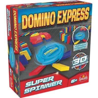 Imagen de Domino Express Super Spinner Juego de construcción a Partir 6 años Carreras Dominos Conviértete en el Rey La Cascada Jugar Solo, Familia o Entre Amigos 1 Jugador y más