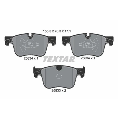 Imagen de TEXTAR 2583401 Juego de pastillas freno no preparado para indicador desgaste CITROËN: C4 Grand Picasso 2, 1, 2