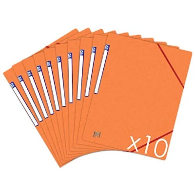 Imagen de OXFORD TopFile+ Carpetas de cartón sin solapas (formato A4, 10 unidades), color naranja