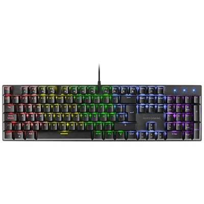 Imagen de Mars Gaming MK422 Negro, Teclado Mecánico RGB, Antighosting, Switch Azul, Idioma Portugués