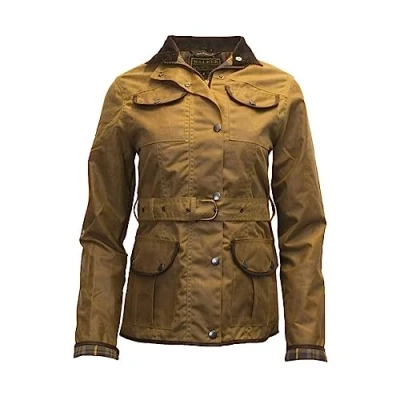Imagen de Walker and Hawkes Florence Chaqueta Encerada para Mujer con cinturón y 4 Bolsillos Beige EU 44 (UK 16)
