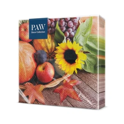 Imagen de PAW Servilletas de Papel 3 Capas (33 x 33 cm) 20 Unidades Decorativas con Temática Otoño Diseño Hojas Ideal para Decoración Otoñal y Eventos Color: Autumn Treasures