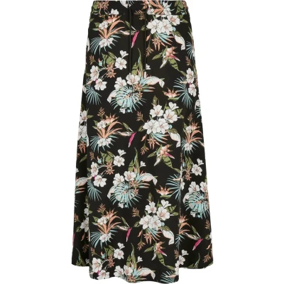 Imagen de Urban Classics Señoras Viscose Midi Skirt Falda Mujer, Black Tropical, XXL