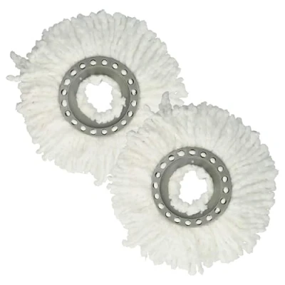 Imagen de vhbw 2X Cabezal fregona Compatible con Leifheit Clean Twist Mop, Disc Mop Repuesto, Microfibra, Blanco
