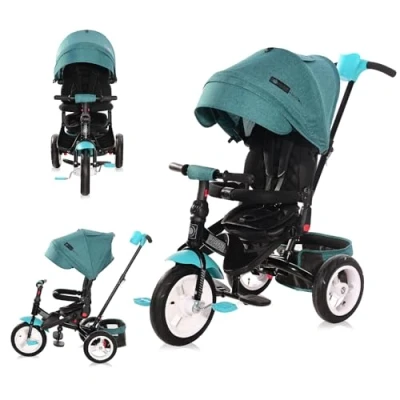 Imagen de Lorelli Triciclo Jaguar a partir de 1 año con barra empuje, cinturón seguridad, giratorio 360, triciclo, mango ajustable, función rueda libre, neumáticos, soporte para bebidas, cesta
