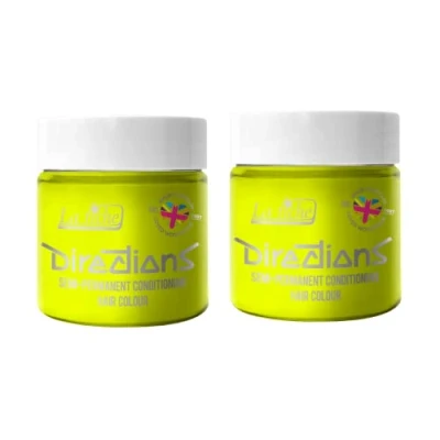 Imagen de 2 x La Riche Directions Semi Permanent Hair Color Bote de 100 ml (Fluorescent Yellow)
