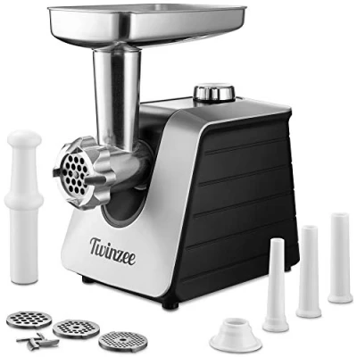 Imagen de Picadora de Carne Eléctrica 1500W (Negro) para y Salchichas Robot Cocina, Picador con 3 Placas Corte Boquillas Profesional