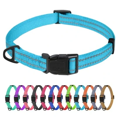 Imagen de TagME Collar Perro Ajustable,Collar Nylon Reflectante,para Caminar Correr Entrenamiento,para Perros Extrapequeños,Cielo Azul,1.5cm De Ancho