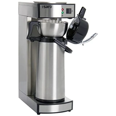 Imagen de Saro 317 2085 cafetera térmica con filtro de cesta y termo, industrial jarra (2,2 litros, aprox. 10 tazas café, función preparación mantenimiento del calor), plata, 1,8 litros