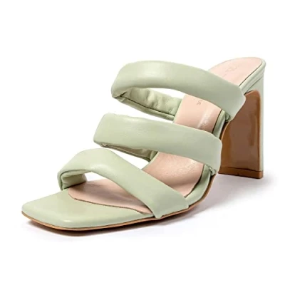 Imagen de L37 HANDMADE SHOES A Litlle Space, Sandalia de tacón Mujer, Verde, 35 EU