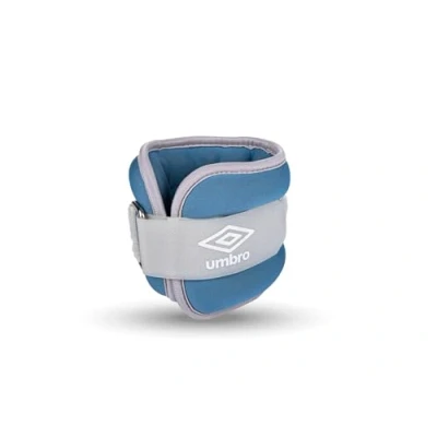 Imagen de Umbro Pesos para piernas y brazos, 2 unidades de 500 g, ajustables con cierre velcro, ajuste cómodo, gris/azul