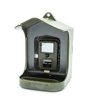 Imagen de Technaxx Estación de la cámara del alimentador pájaro con el convite Que cuelga, Caja 150 g para alimento y resolución Video FullHD Kit versátil instalación TX 165