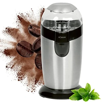 Imagen de Bomann KSW 445 Molinillo de café eléctrico, 120 W, 40 Grams, Acero Inoxidable, Gris y Negro