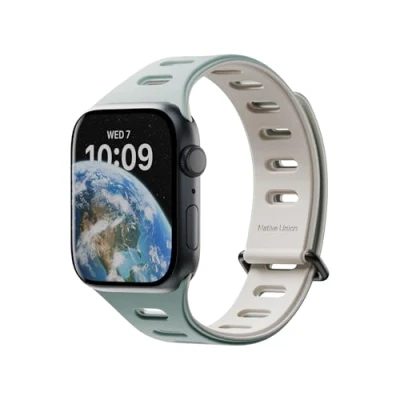 Imagen de Native Union Active BandMagnético 38/40/41/42mm Correa de Silicona Reversible Doble CaraLongitud Ajustable Transpirable y Resistente al Sudor para Deporte Series 1 10, SE &amp; 2 Verde Pizarra