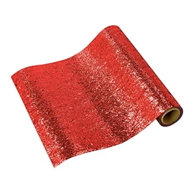 Imagen de Talking Tables Camino de mesa purpurina roja decoración mantel brillante para Navidad, cumpleaños, día San Valentín, boda