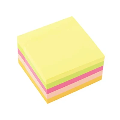 Imagen de D.RECT Notas Adhesivas Set de 1 75x75mm 1x450 un Bloque Hojas Material Oficina Color Neon