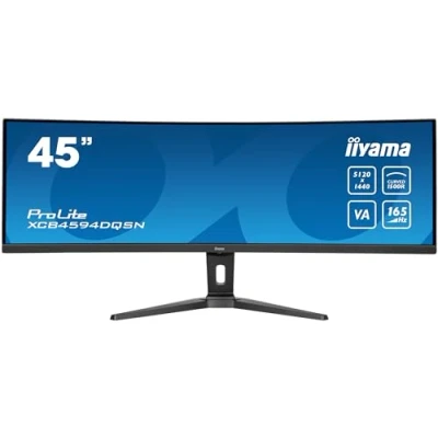 Imagen de iiyama XCB4594DQSN B1 44,5&quot; DQHD Panel VA, 5120x1440, 165Hz, 450cd/m², 0,8ms MPRT, Altavoces, USB C Dock (LAN, 90W PD), DisplayPort, 2x HDMI 2.1, KVM, USB3.2x3, FreeSync, 13cm Regulable en altura