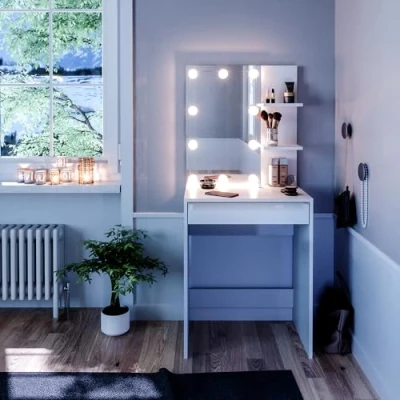 Imagen de Vicco Tocador Isabelle, Blanco, 60 cm con iluminación LED