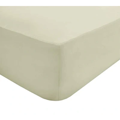 Imagen de Sleepdown Sábana Bajera Ajustable súper Suave y acogedora de fácil Cuidado polialgodón, Ropa Cama Lujo 25 cm Profundidad, no Necesita Planchado, Color Marfil King