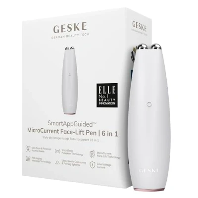 Imagen de GESKE SmartAppGuided™ MicroCurrent Face Lift Pen 6 en 1 Herramientas para cuidado de la Piel Dispositivo antienvejecimiento Lifting facial joven sin arrugas cara