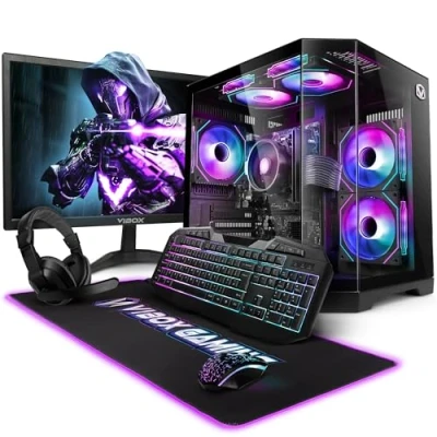 Imagen de Vibox I 507 PC Gaming Completo Monitor 22&quot; AMD Ryzen 3 3200G 4,0GHz Radeon Vega 8 16GB RAM 1TB NVMe SSD Linux OS WiFi Negro