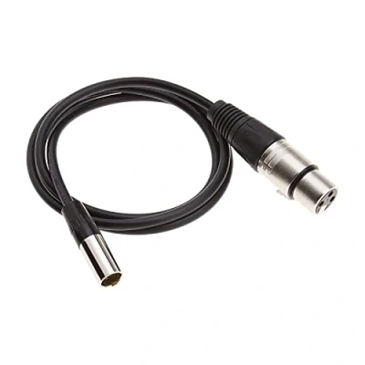 Imagen de the Lord of Tools Cable Adaptador XLR Mini Macho A Hembra de 3 Pines Color Negro OFC 1 M para BMPCC4K Video Assist 4K Blackmagic Pocket Cinema Camera Sharp 8K CAM