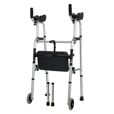 Imagen de Ywanwj Andador Plegable, Andadores Para Ancianos Con Asiento, Caminador Regulable En Altura Adultos Ligero, Ayuda De Movilidad,