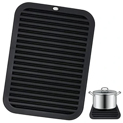 Imagen de Salvamanteles Silicona Alfombrilla Escurreplatos Resistente Calor 30 x 23 cm al Antideslizante para Secar Cubiertos y Vajilla Encimera Cocina