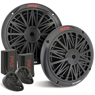 Imagen de 200 Watt Marine Boat Speaker System Weather Proof Dual 2 Way 6.5 Inch Outdoor Speakers w/ 85Hz 6kHz Frequency Response, Heavy Duty 8oz Magnet Structure Pyle PLMR6KB