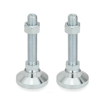 Imagen de ganter Norma Elementos Articulación pies/Pies niveladores con eje de ajuste GN 343.2 Titano, diámetro: 32 mm, acero galvanizado, Azul pasivado, 2 unidades), plateado, M8 63 OS