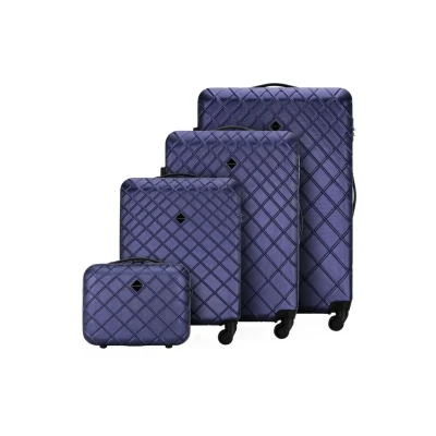 Imagen de WITTCHEN Maleta de Viaje Equipaje Mano Cabina ABS con 4 Ruedas giratorias Cerradura combinación Asa telescópica Classic Line Set Maletas Azul