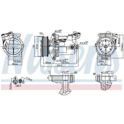 Imagen de NISSENS 890042 Compresor de Aire Acondicionado SD7V16 12 PAG 46 YF R 134 a DACIA: SANDERO 2, Lodgy, LOGAN MCV NISSAN: Juke, Pulsar Hatchback