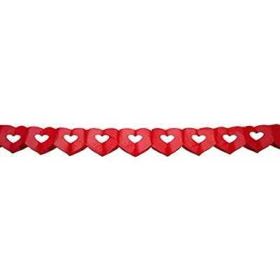 Imagen de Folat B.V. Guirnalda de 6 m, Doble corazón, Color Rojo