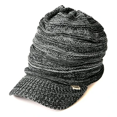Imagen de CHARM Gorro Invierno Hombre Mujer con Visera Gorra Gorras De Sombrero Esqui Deporte Caliente Holgado Mezcla Negro
