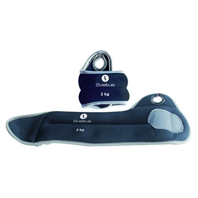 Imagen de Sveltus Pulseras con Peso para muñeca de 2 kg (el par) Adulto, Unisex, Color Negro, Talla única
