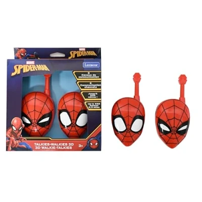 Imagen de Lexibook, Spider Man, Walkie talkies 3D Alcance 500m, 2 Canales de comunicación, Clip para cinturón, Rojo, TW18SP