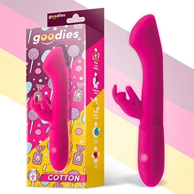 Imagen de Vibrador Punto G Y Conejito Usb Silicona Goodies Cotton Con 10 Funciones De Vibración Fuchsia