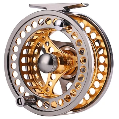 Imagen de Sougayilang Carrete de Pesca con Mosca, Eje Grande 2+1 BB Cuerpo aleación Aluminio mecanizado CNC y en Mosca tamaños 7/8