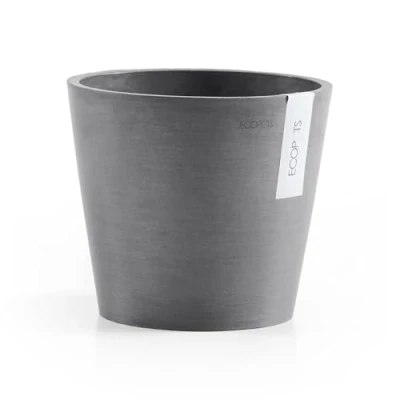 Imagen de Mini maceta de plástico reciclado Ashortwalk ECOPOTS Amsterdam., gris, D8 x H7cm
