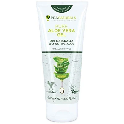 Imagen de Pranaturals gel de aloe vera 200ml, nutritivo calmante e hidratante, hidrata la piel dañada, se absorbe fácilmente, no graso y (Pack 1)