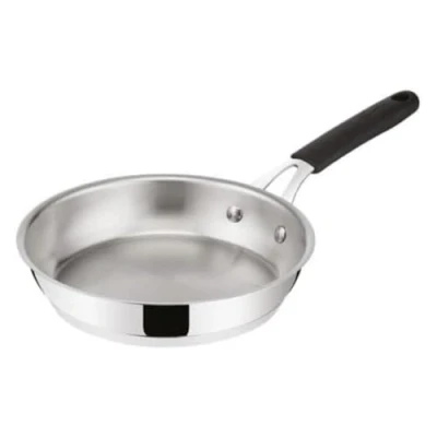 Imagen de Lagostina Tempra Acero Sartén Ø 24 de Inoxidable 18/10 con Fondo Lagotherm y Mango Ergonómico Silicona, para inducción, gas horno