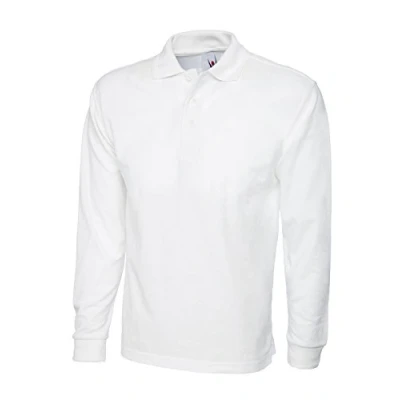 Imagen de Camiseta polo de manga larga para hombre. Ideal deportes, trabajo y ocio blanco XXXX Large