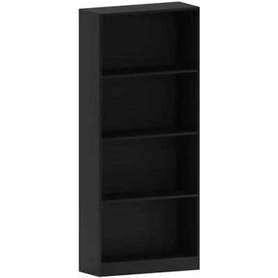 Imagen de Vida Designs Cambridge Estantería Madera, Color Negro, Unidad de Almacenamiento para Oficina, Sala, 4 Niveles Grandes